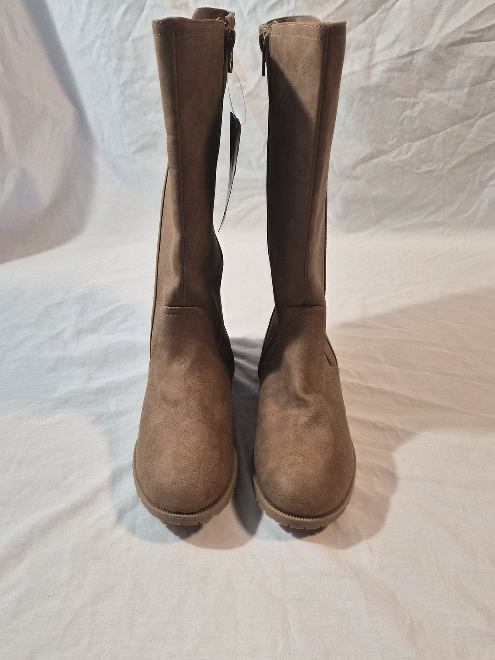 Cat & Jack Girls Tall Riding Boots Brown Side Zip Size 4 NWT